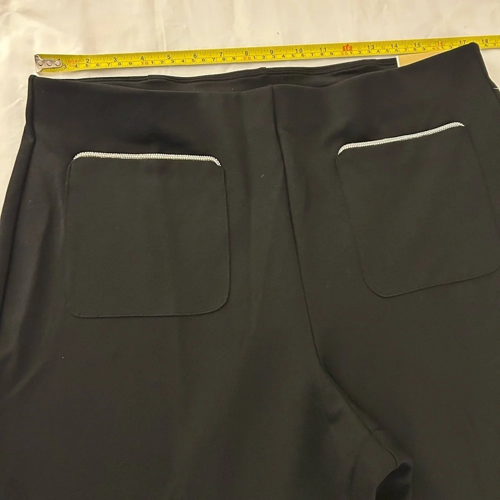 Michael Kors Black Women's Trousers with Silver Accents   (New) - Picture 9 of 9